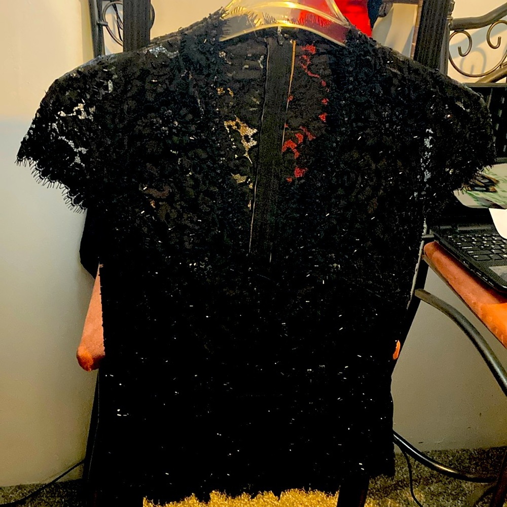 Black lace top with sequins